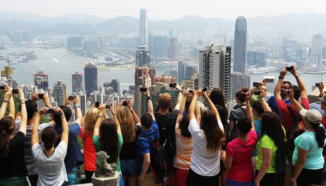 Turistas em Hong Kong